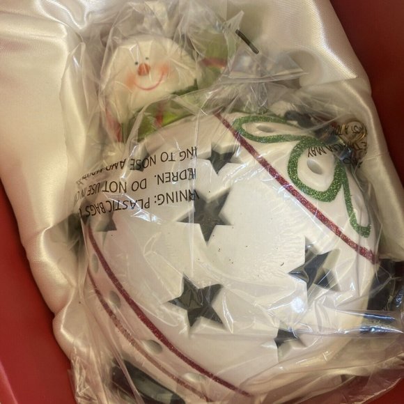 NIB Christmas Home Reflections QVC Luminary with Flameless Candle Timer Snowman - Picture 2 of 3